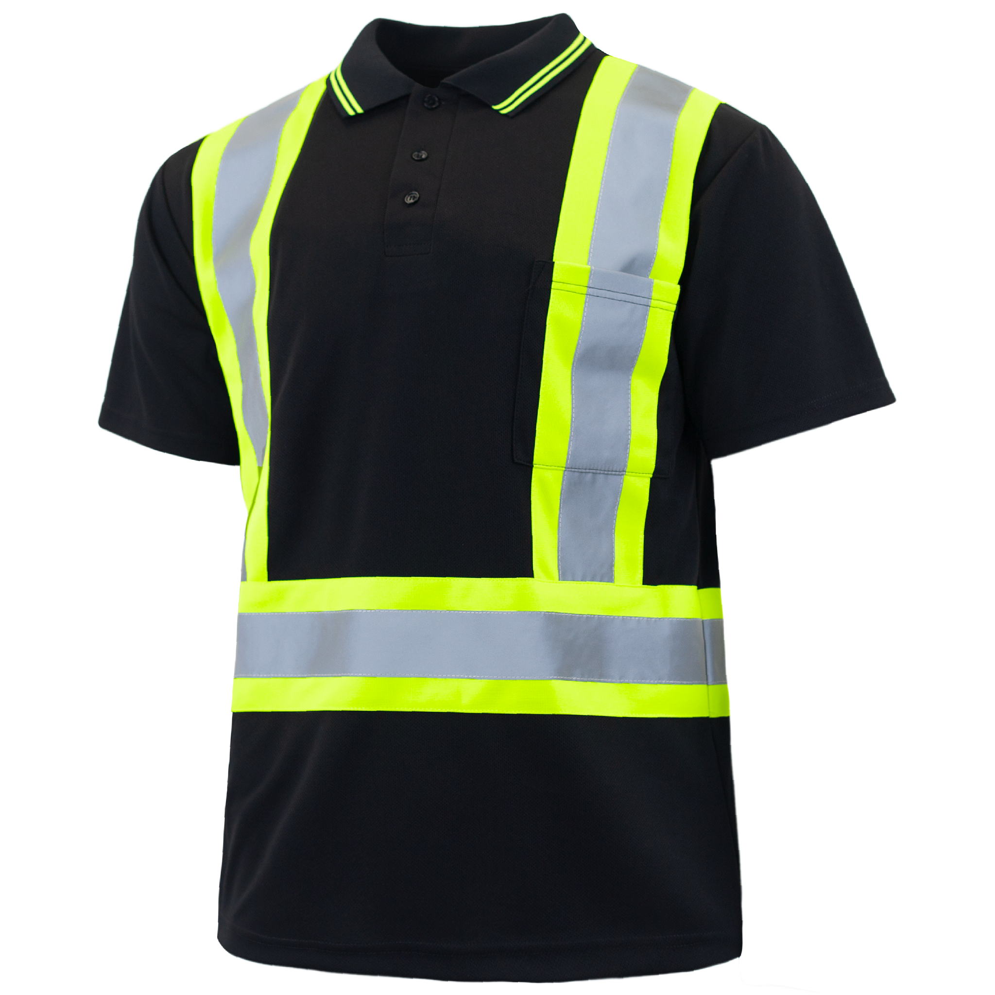 Hi-Vis Reflective Two-Tone Safety Polo Shirt